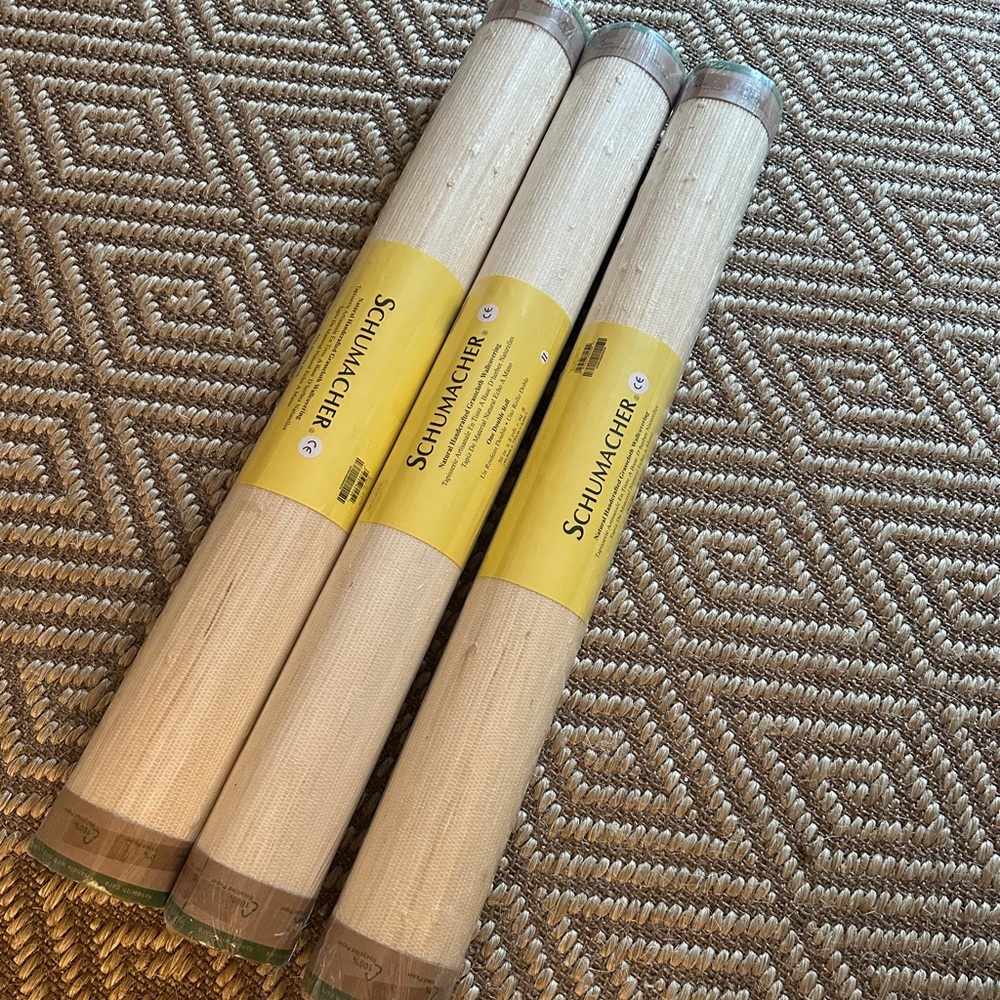 Schumacher Natural grasscloth wallpaper